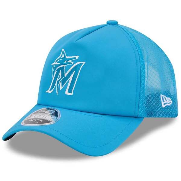 ニューエラ メンズ アクセサリー 帽子 Mens New Era Blue Miami Marlins 2026 Batting Practice Apex 9FORTY Adjustable Tru