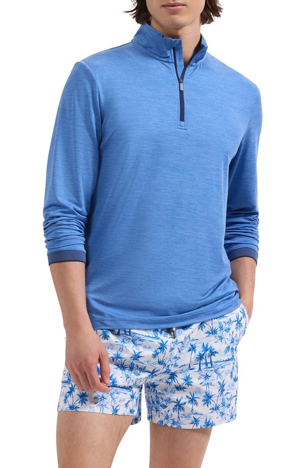 ブガッチ メンズ 水着 ハーフパンツ・ショーツ プリント Bugatchi Kai Tropical Print Swim Trunks Classic Blue ブルー