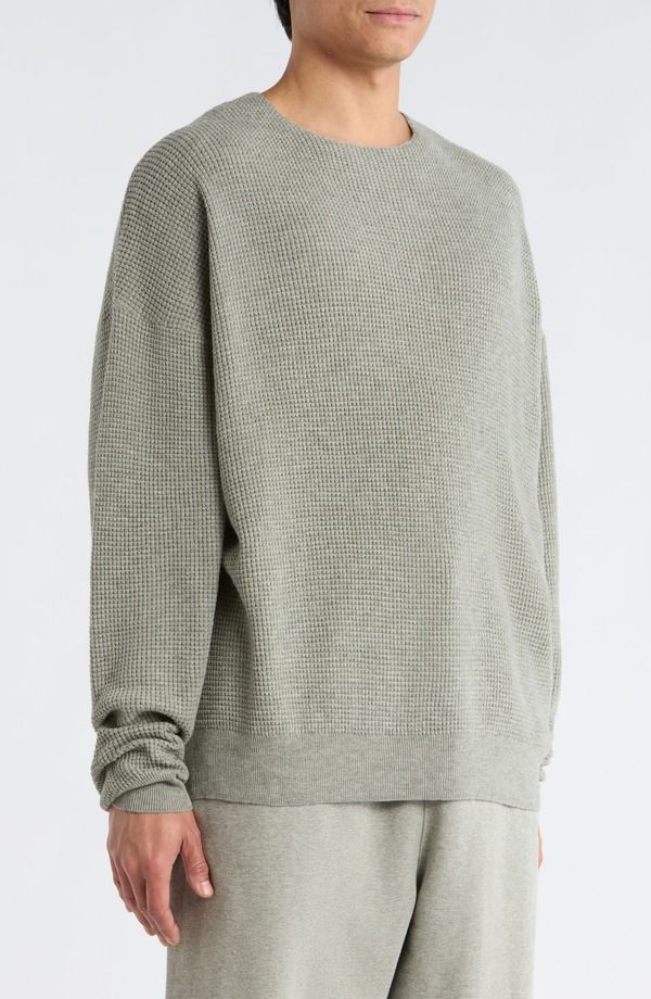フィアオブゴッド メンズ アウター パーカー・スウェット シャツ ニット Fear of God Essentialsignature 90s Waffle Knit Sweatshirt Concr