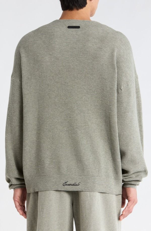 フィアオブゴッド メンズ アウター パーカー・スウェット シャツ ニット Fear of God Essentialsignature 90s Waffle Knit Sweatshirt Concr
