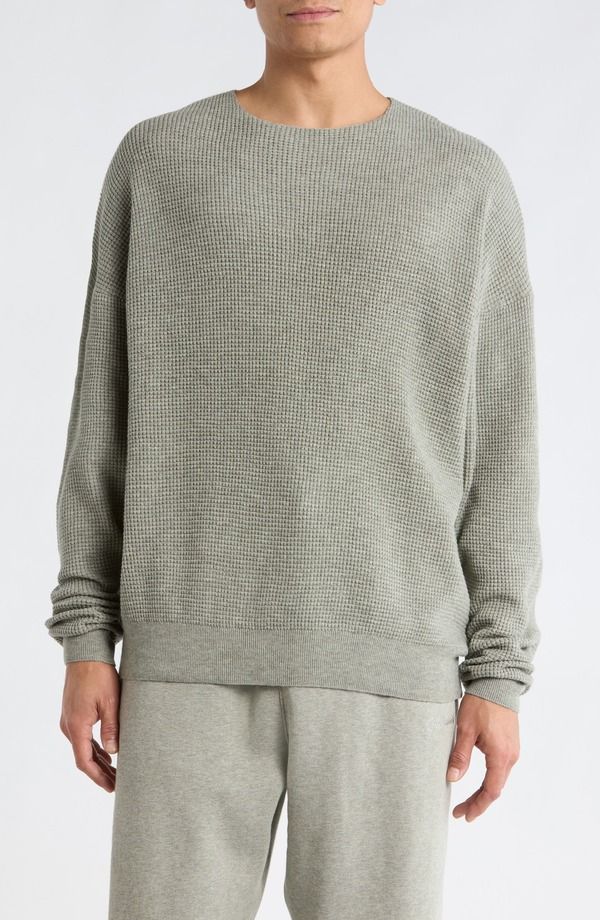 フィアオブゴッド メンズ アウター パーカー・スウェット シャツ ニット Fear of God Essentialsignature 90s Waffle Knit Sweatshirt Concr