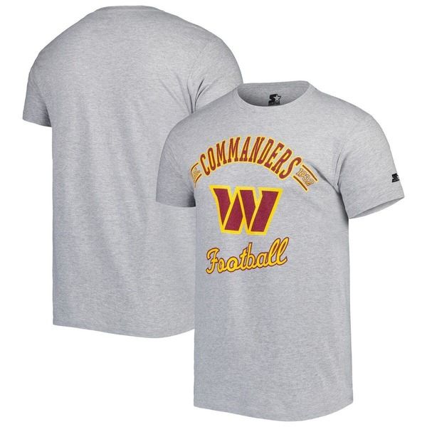 スターター メンズ トップス Tシャツ Menstarter Heathered Gray Washington Commanders Prime Time TShirt Gray グレー