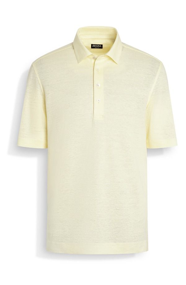 ゼニア メンズ トップス ポロシャツ リネン ZEGNA Linen Polo Light Yellow Solid イエロー ゼニア メンズ トップス ポロシャツ リネン ZEGNA Linen Polo Light Yellow Solid イエロー
