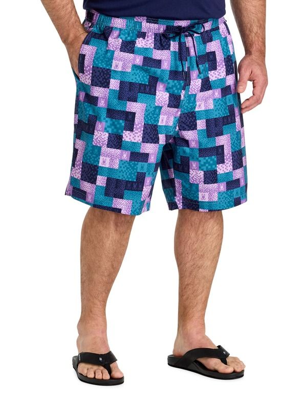 サイコバニー メンズ 水着 ハーフパンツ・ショーツ トール Psycho Bunny Big Tall Olivier All Over Bunny Swim Trunks Mallard Blue