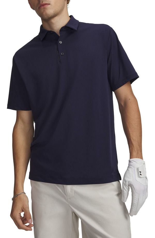 アンダーアーマー メンズ トップス ポロシャツ Under Armour UArmourDry Solid Performance Golf Polo Midnight Navy ネイビー