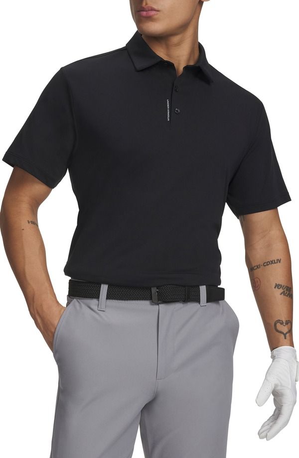 アンダーアーマー メンズ トップス ポロシャツ Under Armour UArmourDry Solid Performance Golf Polo Black ブラック