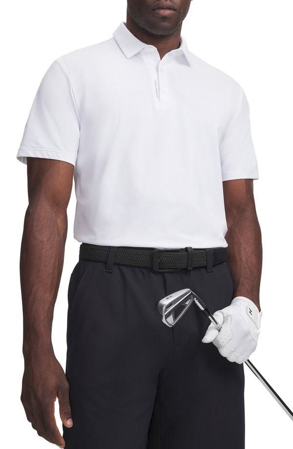 アンダーアーマー メンズ トップス ポロシャツ Under Armour UArmourDry Solid Performance Golf Polo White ホワイト