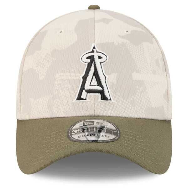 ニューエラ メンズ アクセサリー 帽子 Mens New Era Light BeigeOlive Los Angeles Angels 2025 Armed Forces Day 39THIRTY