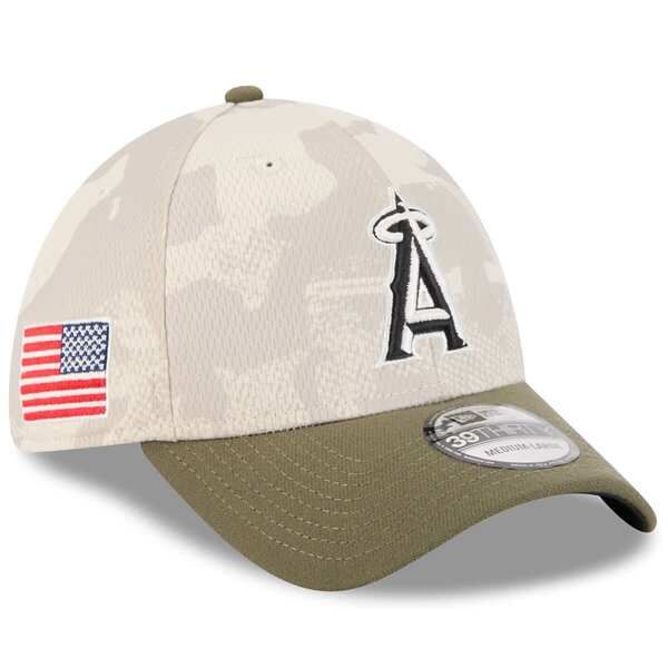 ニューエラ メンズ アクセサリー 帽子 Mens New Era Light BeigeOlive Los Angeles Angels 2025 Armed Forces Day 39THIRTY