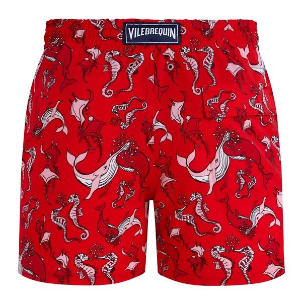 ヴィルブレクイン メンズ 水着 ハーフパンツ・ショーツ ショートパンツ Vilebrequin Men Stretch Short Swim Shorts Whales love Poppy Red