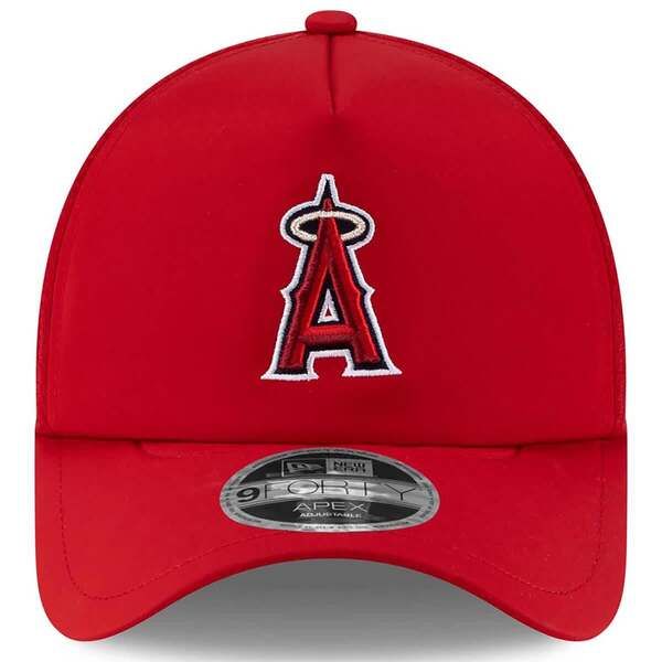 ニューエラ メンズ アクセサリー 帽子 Mens New Era Red Los Angeles Angels 2026 Batting Practice Apex 9FORTY Adjustable