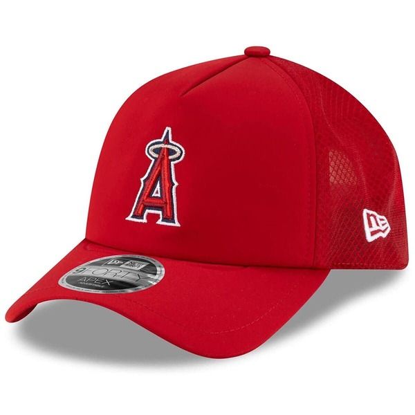ニューエラ メンズ アクセサリー 帽子 Mens New Era Red Los Angeles Angels 2026 Batting Practice Apex 9FORTY Adjustable