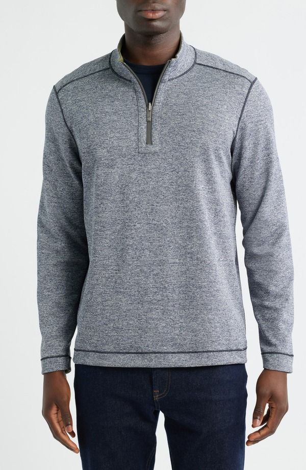 ジョンストンアンドマーフィー メンズ アウター パーカー・スウェット ハーフジップ Johnston Murphy XC4 Reversible Performance Quarter Zip Oli