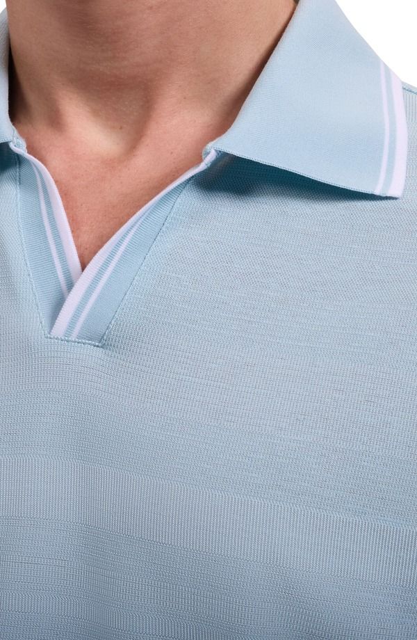 ブガッチ メンズ トップス ポロシャツ Bugatchi Textured Stripe Johnny Collar Polo Ether ストライプ ブガッチ メンズ トップス ポロシャツ Bugatchi Textured Stripe Johnny Collar Polo Ether ストライプ