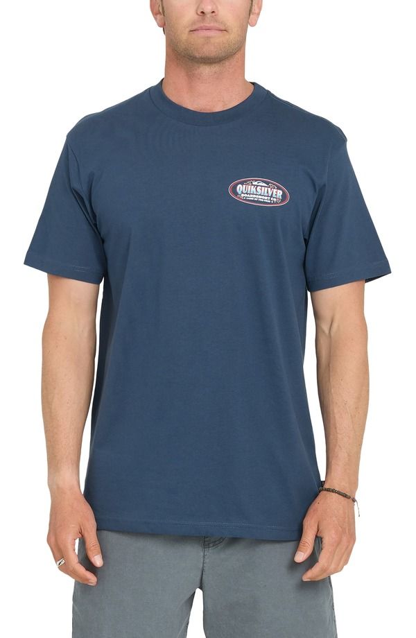 クイックシルバー メンズ トップス Tシャツ グラフィック Quiksilver Firecracker MT0 Graphic TShirt Dark Denim デニム