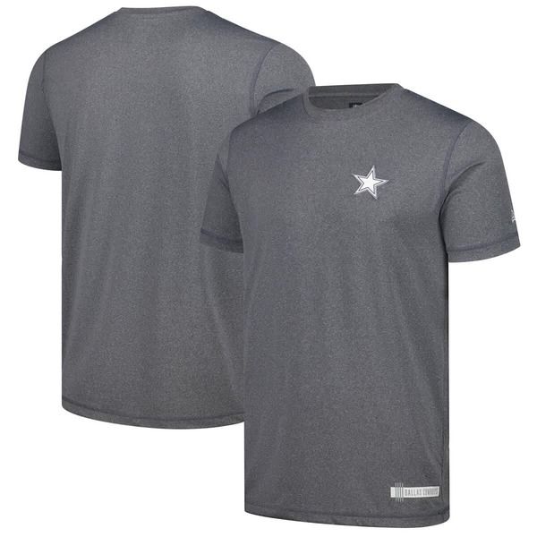 ニューエラ メンズ トップス Tシャツ Mens New Era Heather Gray Dallas Cowboys 2024 NFL Training Camp TShirt Heather G