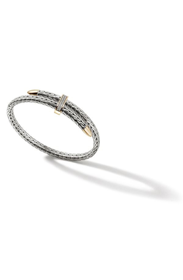 ジョン・ハーディー メンズ アクセサリー ブレスレット・バングル・アンクレット John Hardy Spear Flex Cuff Diamonds 55mm Sterling SilverYell