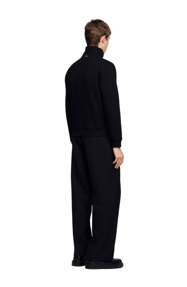 サンドロ メンズ アウター パーカー・スウェット シャツ コットン SANDRO Cotton sweatshirt Black ブラック