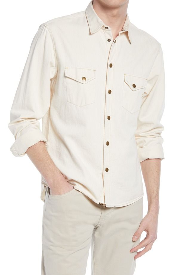 ビリーレイド メンズ トップス シャツ コットン デニム Billy Reid Organicotton Denim ButtonUp Shirt Natural デニム