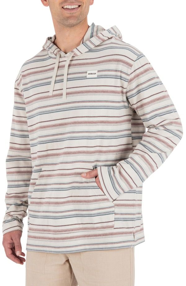 ハーレー メンズ アウター パーカー・スウェット Hurley OG Stripe Hooded Poncho Bone ストライプ ハーレー メンズ アウター パーカー・スウェット Hurley OG Stripe Hooded Poncho Bone ストライプ