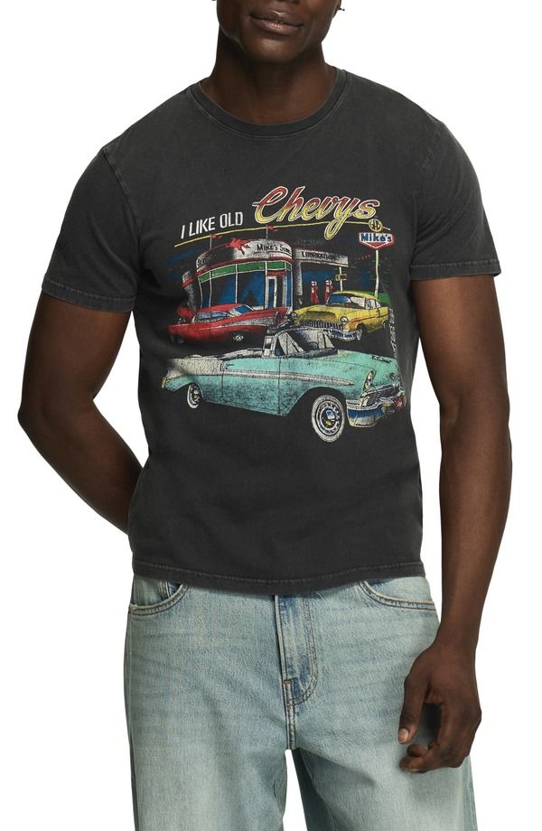 ラッキーブランド メンズ トップス Tシャツ コットン グラフィック Lucky Brand Chevrolet Cotton Graphic TShirt Caviar