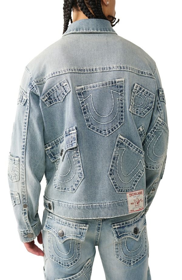 トゥルーレリジョン メンズ ボトムス デニムパンツ ジャケット True Religion SuperT Denim Jacket Grendalight Wash デニム