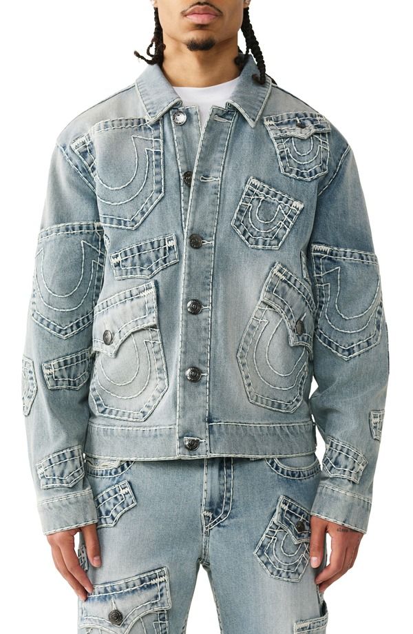 トゥルーレリジョン メンズ ボトムス デニムパンツ ジャケット True Religion SuperT Denim Jacket Grendalight Wash デニム