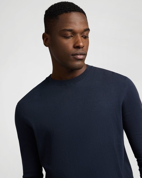 オニア メンズ アウター パーカー・スウェット クルーネック セーター コットン ニット Onia Fine Cotton Knit Long Sleeve Crewneck Sweater Midn