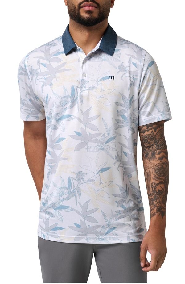 トラビスマヒュー メンズ トップス ポロシャツ フラワー柄 フラワー TravisMathew Featherweight Drift Floral Polo White ホワイト