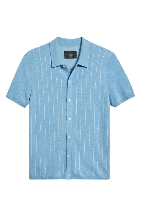 レイニングチャンプ メンズ トップス シャツ コットン リネン Reigning Champiazza Stripe Cotton Linen Blend ButtonUp Shirt GulfIvo
