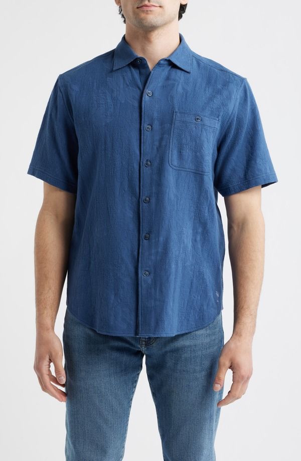 トッミーバハマ メンズ トップス シャツ コットン Tommy Bahama Breeze Island Short Sleeve Cotton Jacquard ButtonUp Shirt Ber