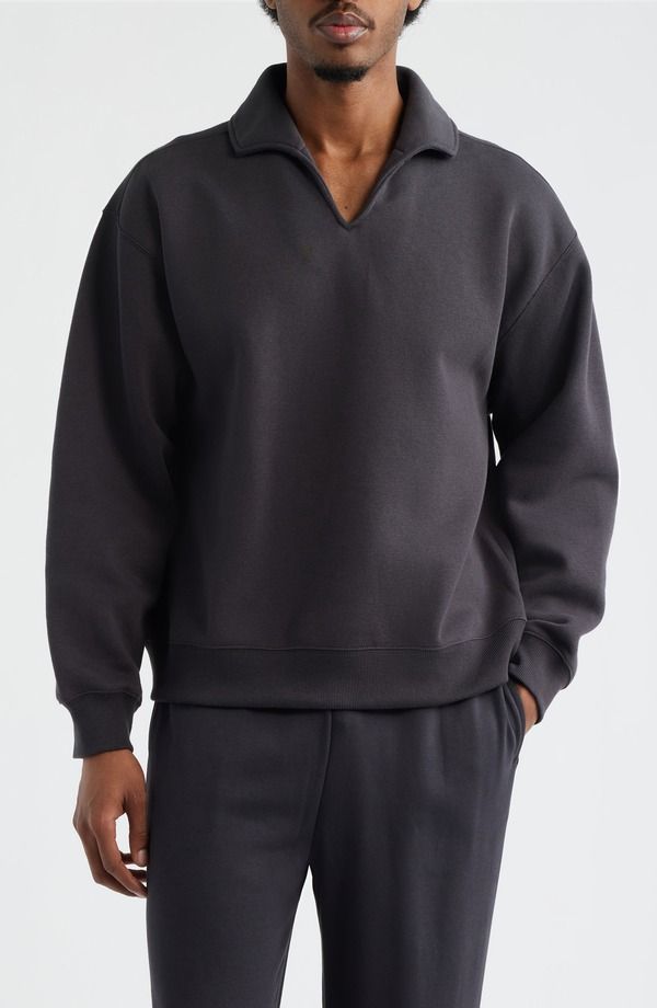 ビーピー メンズ トップス ポロシャツ スウェット コットン BP Polo Collar Cotton Blend Sweatshirt Black Faded ブラック