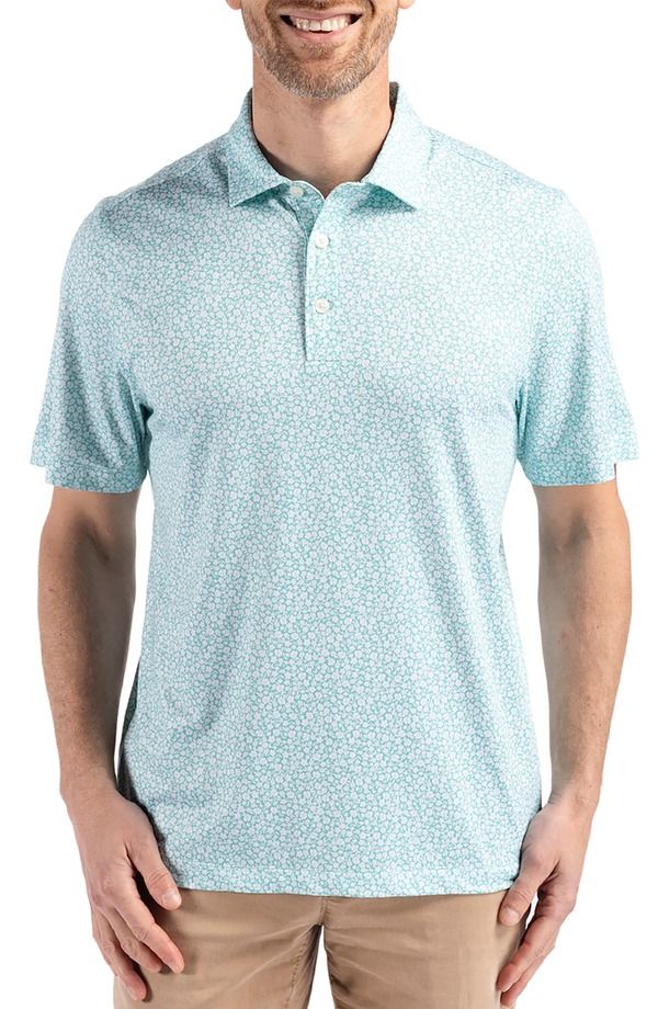 カッターアンドバック メンズ トップス ポロシャツ プリント Cutter Buck Pike Flora Print Polo Fresh Mint ミント