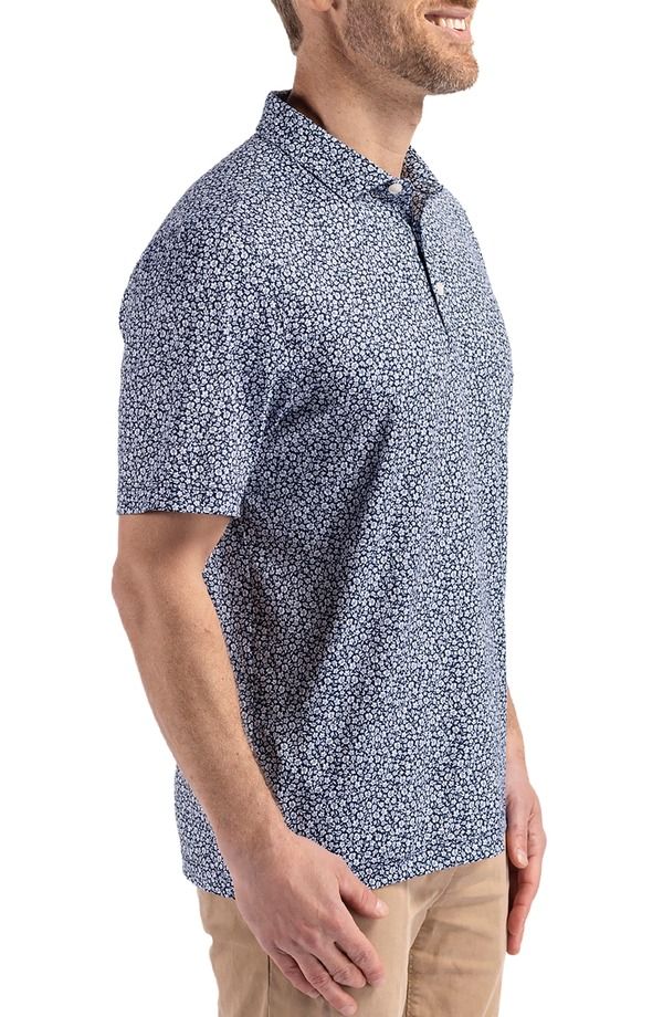 カッターアンドバック メンズ トップス ポロシャツ プリント Cutter Buck Pike Flora Print Polo Navy Blue ネイビー