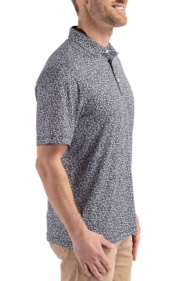 カッターアンドバック メンズ トップス ポロシャツ プリント Cutter Buck Pike Flora Print Polo Black ブラック