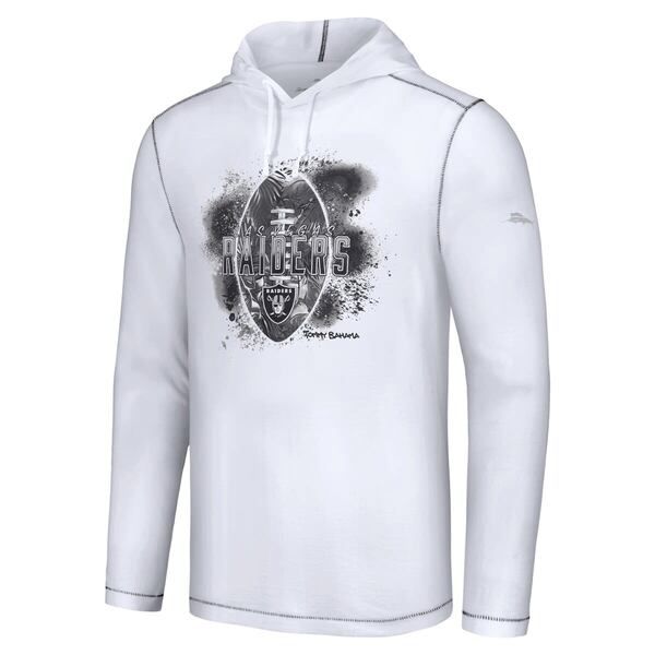 トッミーバハマ メンズ アウター パーカー・スウェット ダウン Mens Tommy Bahama White Las Vegas Raiders Graffiti Touchdown Pullove