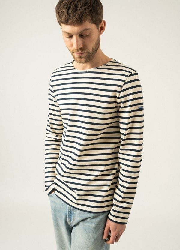 セイントジェームス レディース トップス シャツ Saint James MERIDIEN MODERNE Original Heavyweight Breton Shirt EcruNavy エクリ