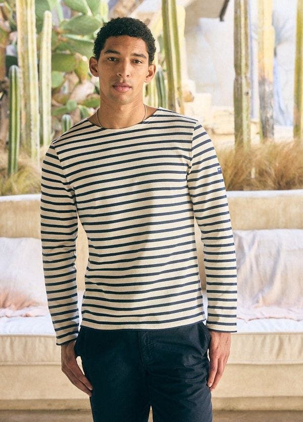 セイントジェームス レディース トップス シャツ Saint James MERIDIEN MODERNE Original Heavyweight Breton Shirt EcruNavy エクリ