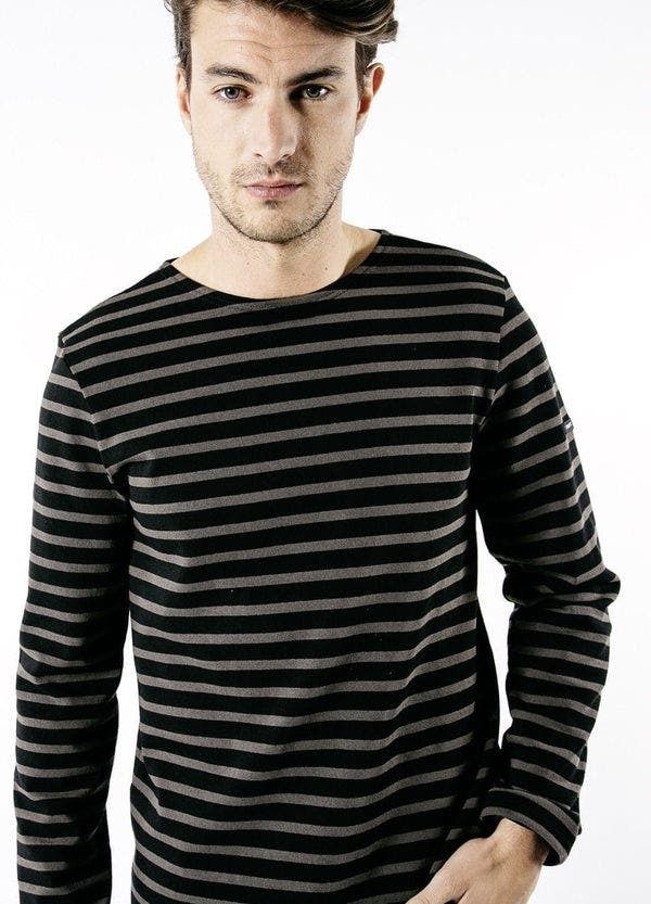 セイントジェームス レディース トップス シャツ Saint James MERIDIEN MODERNE Original Heavyweight Breton Shirt BlackBrown ブ
