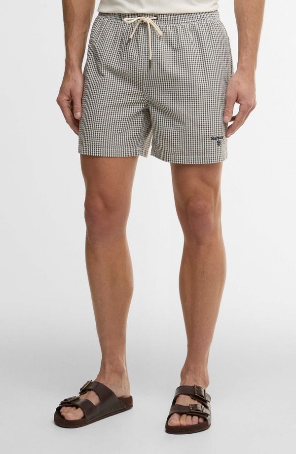 バブアー メンズ 水着 ハーフパンツ・ショーツ ギンガムチェック ギンガム Barbour Gingham Seersucker Swim Trunks Olive オリーブ