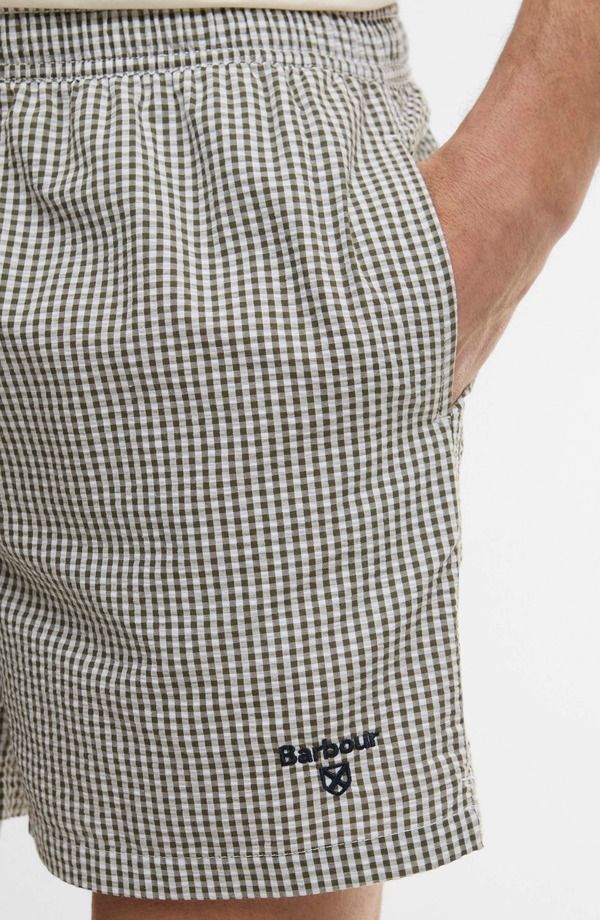 バブアー メンズ 水着 ハーフパンツ・ショーツ ギンガムチェック ギンガム Barbour Gingham Seersucker Swim Trunks Olive オリーブ バブアー メンズ 水着 ハーフパンツ・ショーツ ギンガムチェック ギンガム Barbour Gingham Seersucker Swim Trunks Olive オリーブ