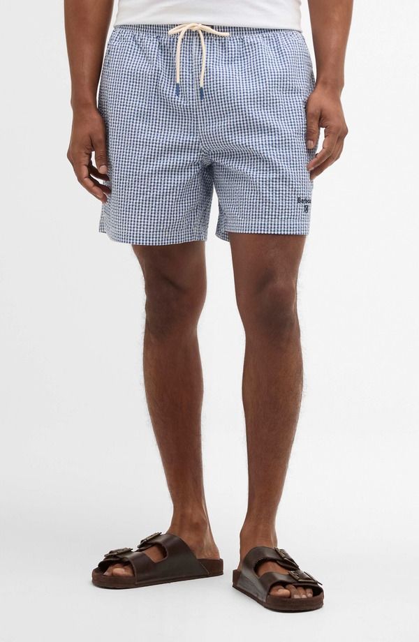 バブアー メンズ 水着 ハーフパンツ・ショーツ ギンガムチェック ギンガム Barbour Gingham Seersucker Swim Trunksailboat Blue ブルー
