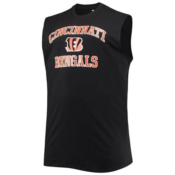 プロファイル メンズ トップス シャツ トール PROFILE Mens Black Cincinnati Bengals Big Tall Muscle Tank Top Black ブラック