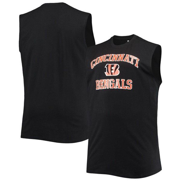 プロファイル メンズ トップス シャツ トール PROFILE Mens Black Cincinnati Bengals Big Tall Muscle Tank Top Black ブラック