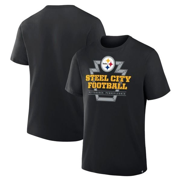 ファナティクス メンズ トップス Tシャツ Mens Fanatics Black Pittsburgh Steelers Hometown True Favorite TShirt Black ブラ
