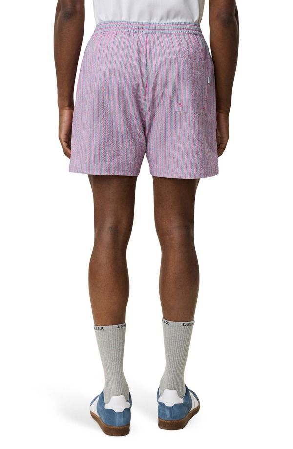 レ ドゥ メンズ 水着 ハーフパンツ・ショーツ ショートパンツ Les Deux Stripe Seersucker Swim Shorts Crocus Pink ピンク
