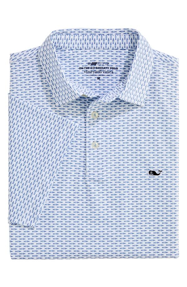 ヴァインヤードヴァインズ メンズ トップス ポロシャツ vineyard vinesankaty Performance Polo Micro Fish White Blue ホワイト ヴァインヤードヴァインズ メンズ トップス ポロシャツ vineyard vinesankaty Performance Polo Micro Fish White Blue ホワイト