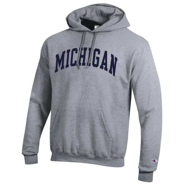 チャンピオン メンズ アウター パーカー・スウェット フリース Mens Champion Heather Gray Michigan Wolverines Basic Arch Fleece Pul