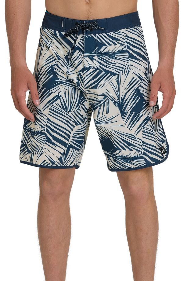 クイックシルバー メンズ 水着 ハーフパンツ・ショーツ ショートパンツ Quiksilver Aruba Palm 19 Board Shorts Dark Denim デニム