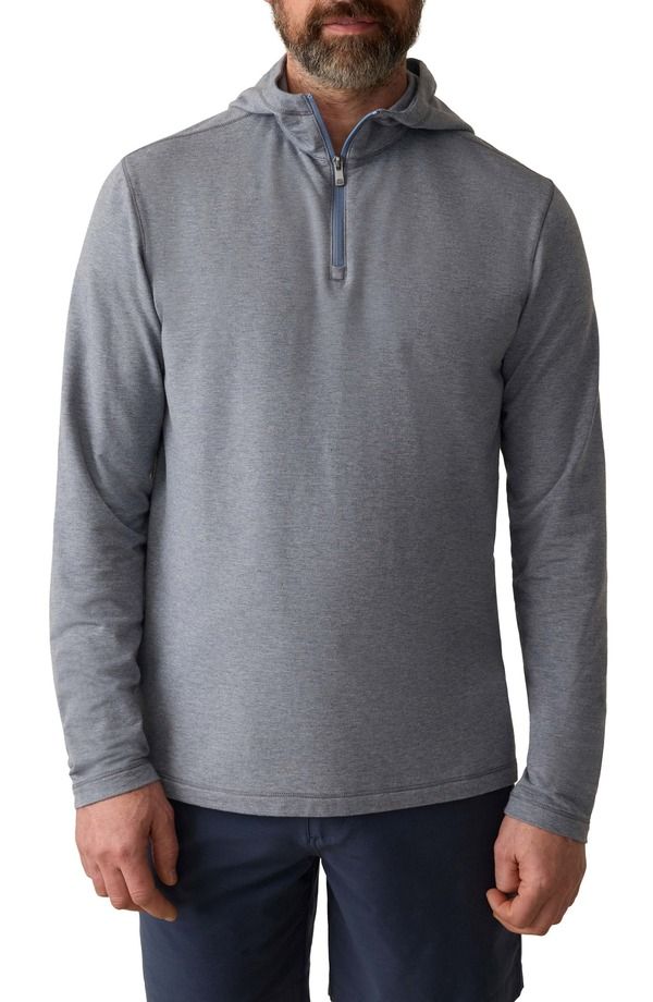 ファレティ メンズ アウター パーカー・スウェット ハーフジップ Faherty Movement Quarter Zip Hoodie Charcoal Stream Stripe チャコール